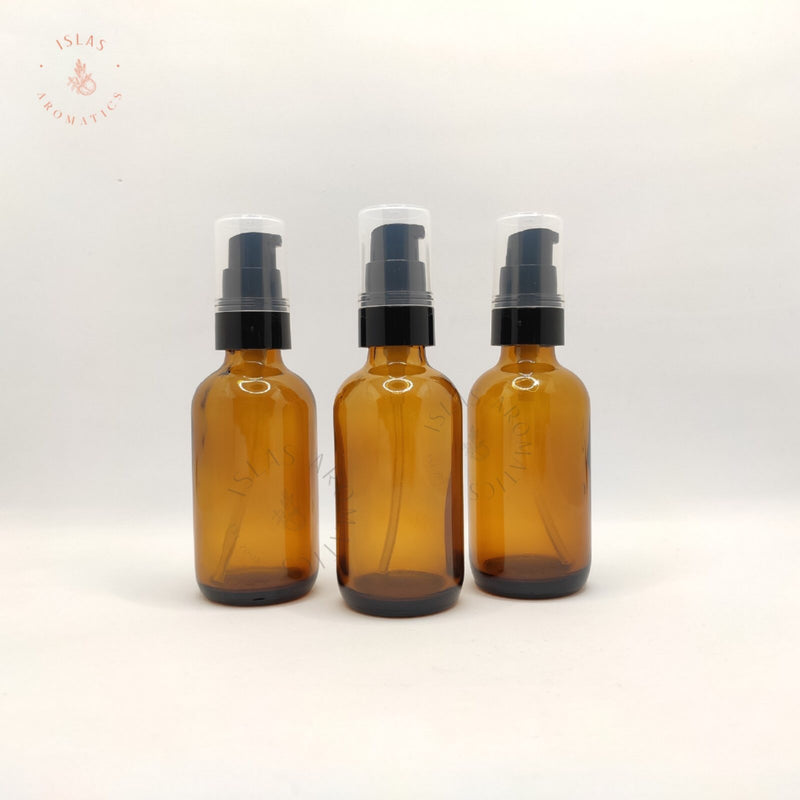 Amber Glass Bottle 60ml w/ Pump