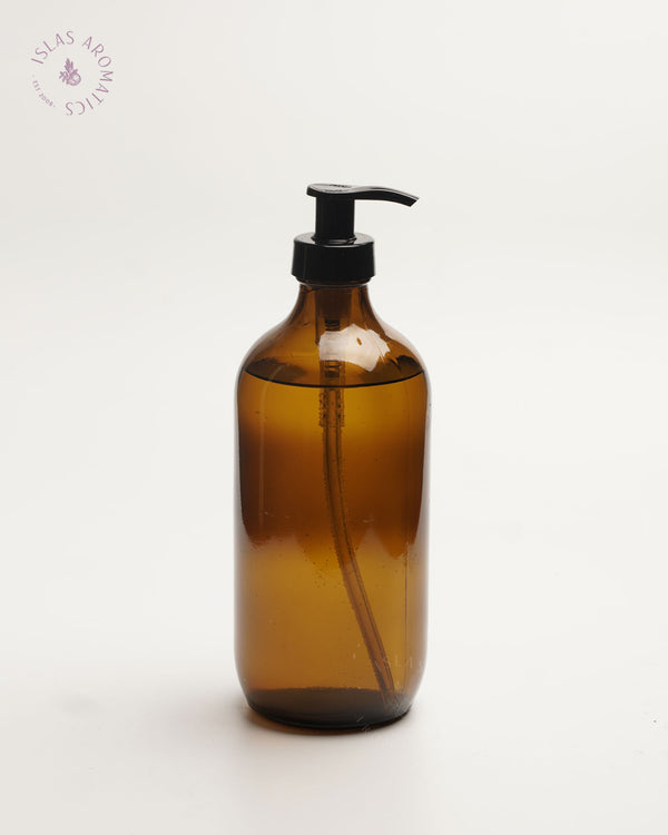 Amber Glass Pump Bottles | Amber Bottle with Pump | ISLAS Aromatics