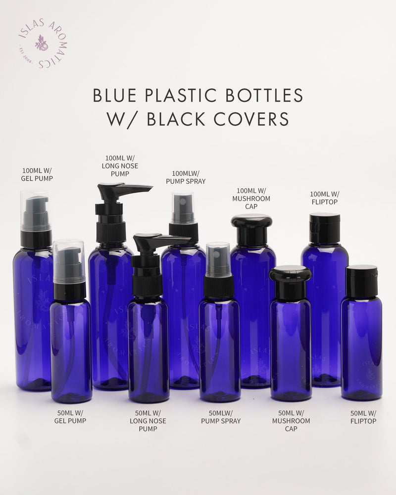 Blue Bottles w/ Black Covers