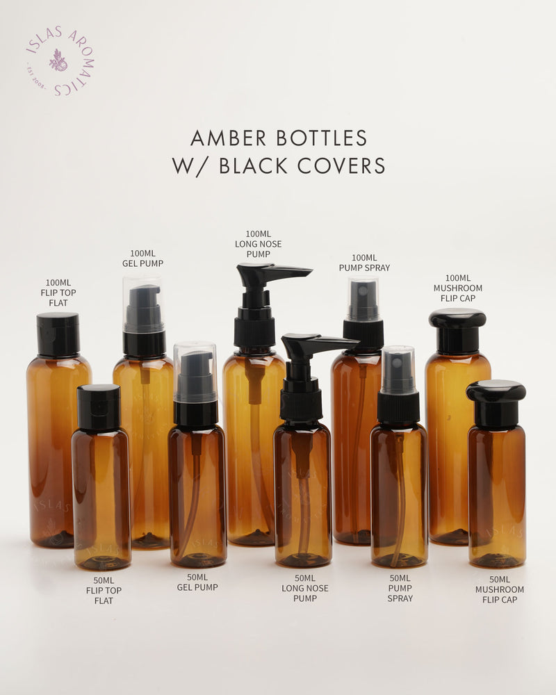 Amber Plastic Bottles | Amber Plastic Pump Bottles | ISLAS Aromatics